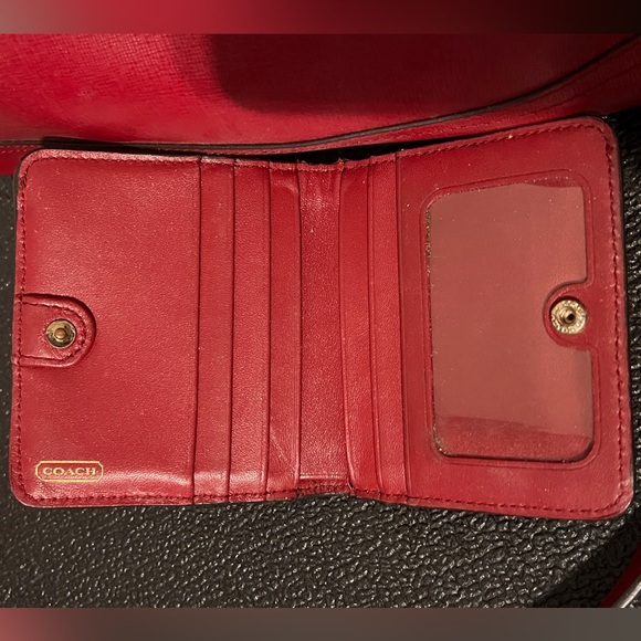 Coach Saffiano Small Red Leather Satchel/Crossbody with matching wallet - Picture 6 of 9